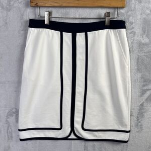 J. Mclaughlin Marf Skirt Mini Women's 4 NWT White Navy Preppy Summer Solid